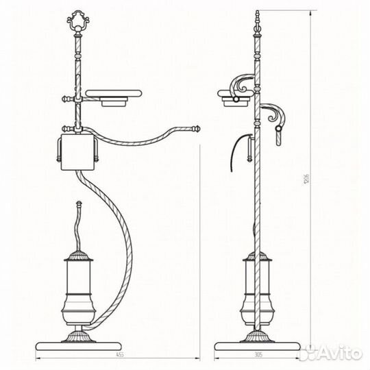 Стойка Migliore Edera 16907 бронза