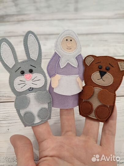 Сказка колобок из фетра (пальчиковый театр)