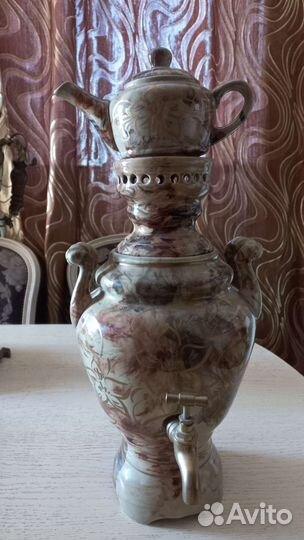 Самовар электрический керамический с чайником