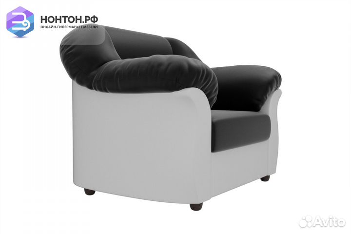 Кресло Карнелла экокожа черная / белая