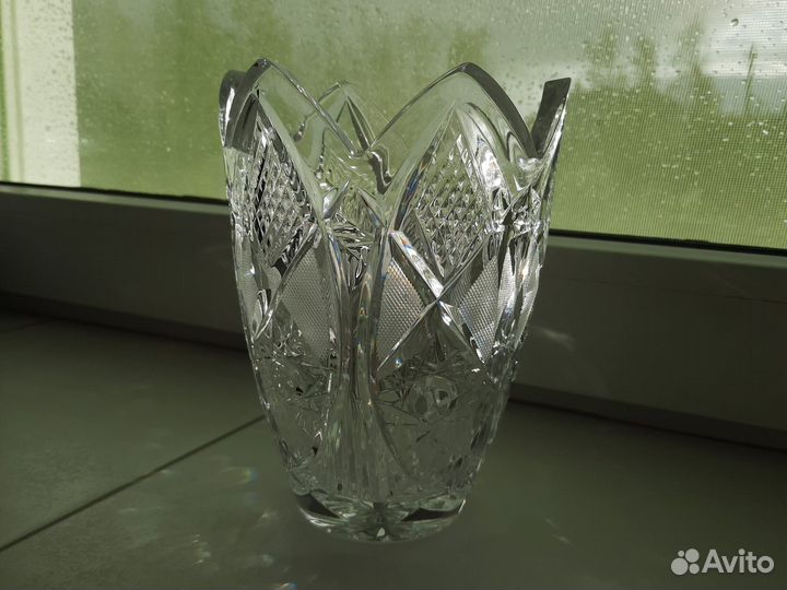 Хрустальная ваза для цветов советская СССР