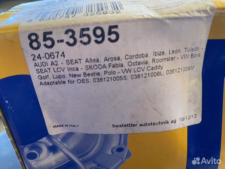 Водяная помпа volkswagen golf 4, 1,4см