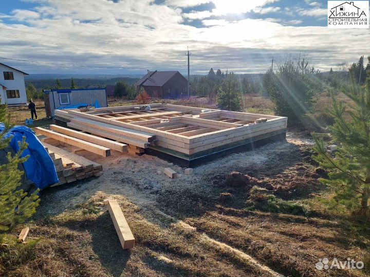 Строительство домов из бруса 6х9м. с крыльцом