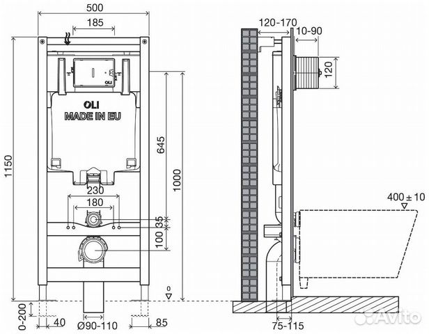 Рамная инсталляция OLI 80 Sanitarblock 300572