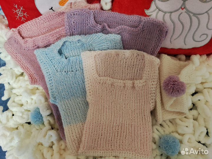 Вязанные жилетки для младенцев