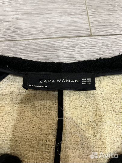 Жакет твидовый zara 42