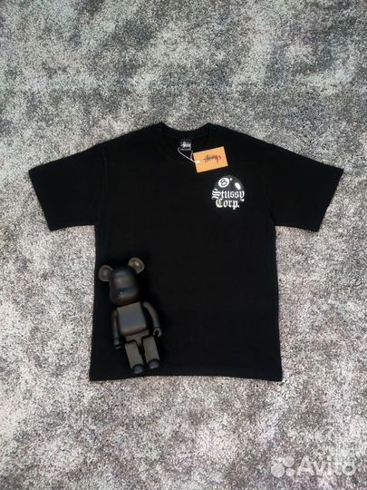 Футболка stussy corp tee черная