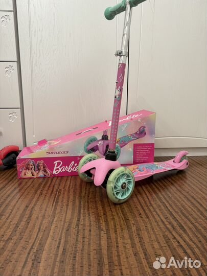 Самокат детский трехколесный barbie
