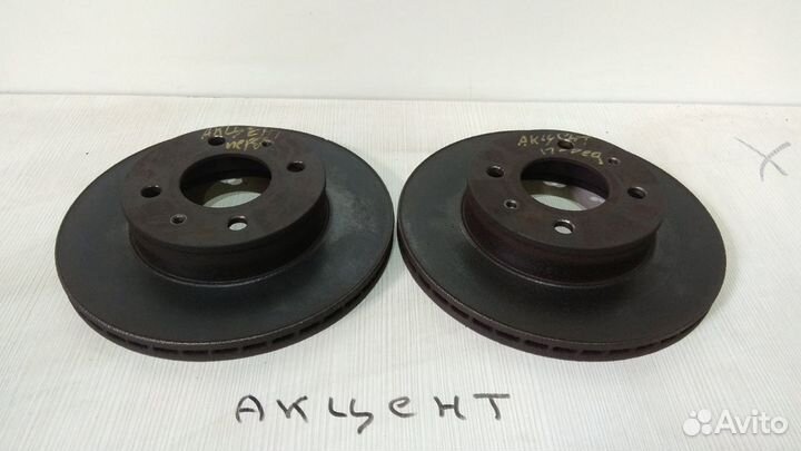 Диск тормозной передний Hyundai Accent, 2004г