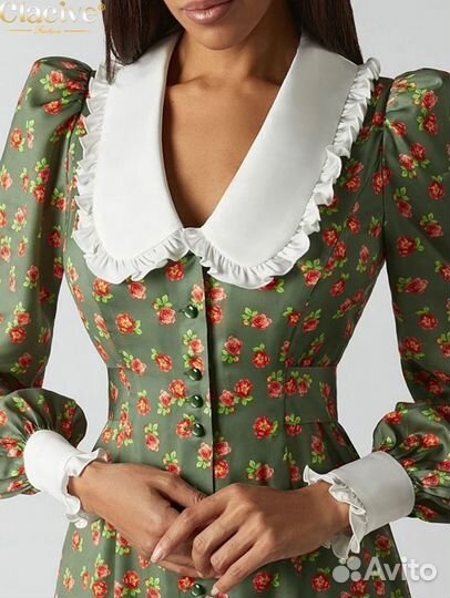 Платье миди с цветочным принтом m-l