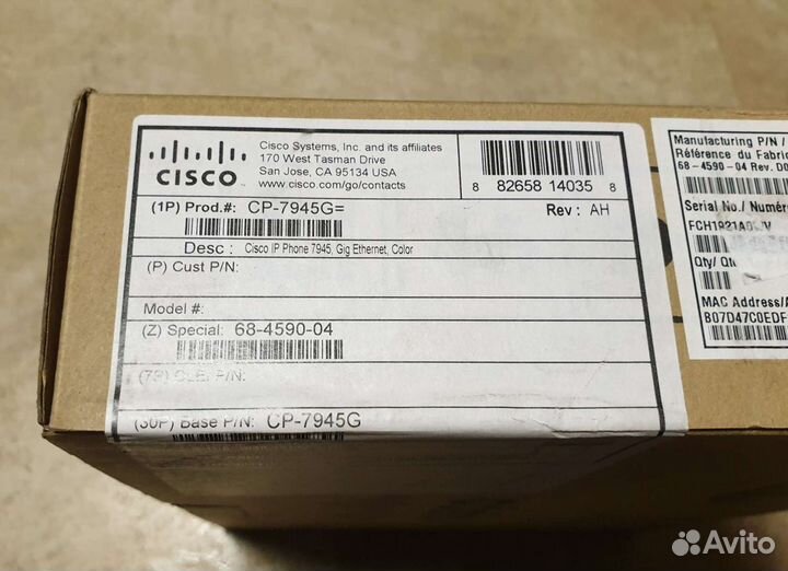 Телефон Cisco CP-7940G/7945G/7961G/7965G new и б/у