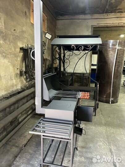 Мангал с печкой на колесах