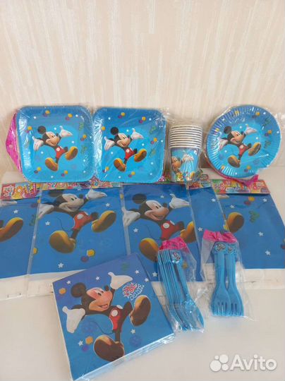 Набор одноразовой посуды Микки Маус