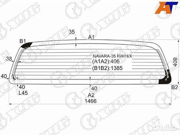 Стекло заднее nissan navara