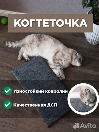 Когтеточка для кошки лежанка ковролиновая защитная