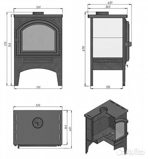 Печь отопительная Везувий В8 (224)