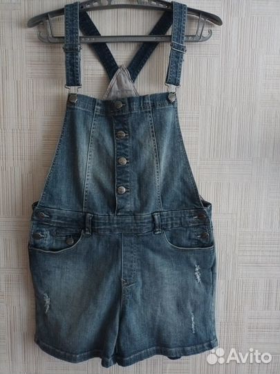 Шорты-комбинезон джинсовый