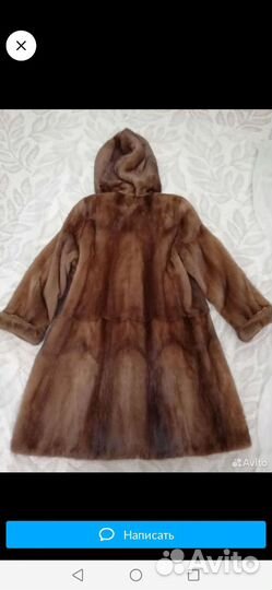 Шуба норковая с капюшоном 50 52 бу