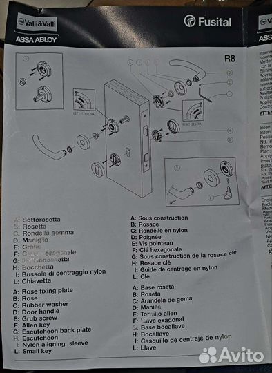 Новая итальянская Valli&Valli Assa abloy Fusital