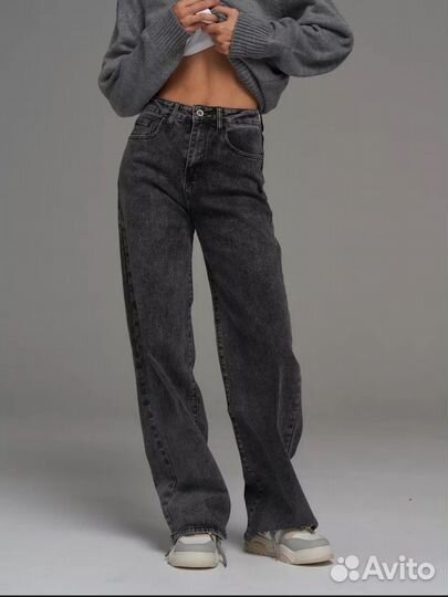 Джинсы широкие серые y2k