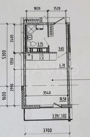 Квартира-студия, 22,8 м², 12/16 эт.