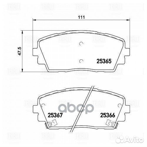 Колодки тормозные для а/м Kia Picanto (11) дис