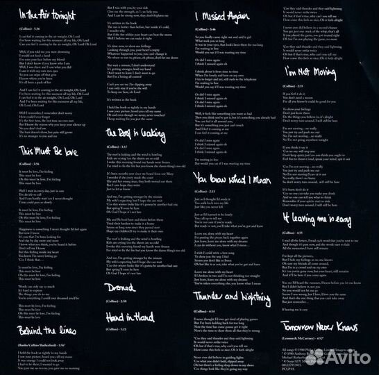 Виниловая пластинка WM Phil Collins Face Value (18