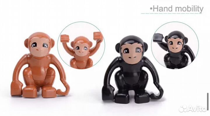 Фигурки животных, обезьянки 2шт, игрушки для детей