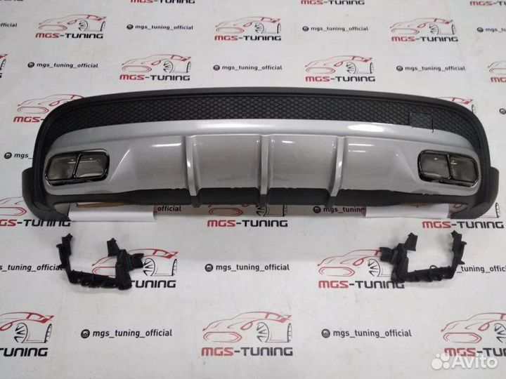 Хром диффузор черные насадки Mercedes GLA 45 AMG