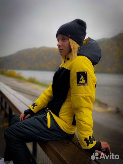 Комбинезон женский Winter Fox желтый\чёрный