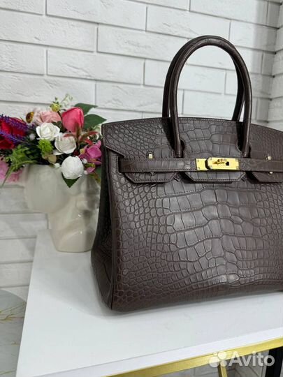 Женская сумка Hermes Birkin из натуральной кожи кр