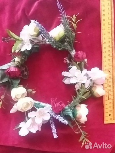 Венок из искусственных цветов для фотосессии