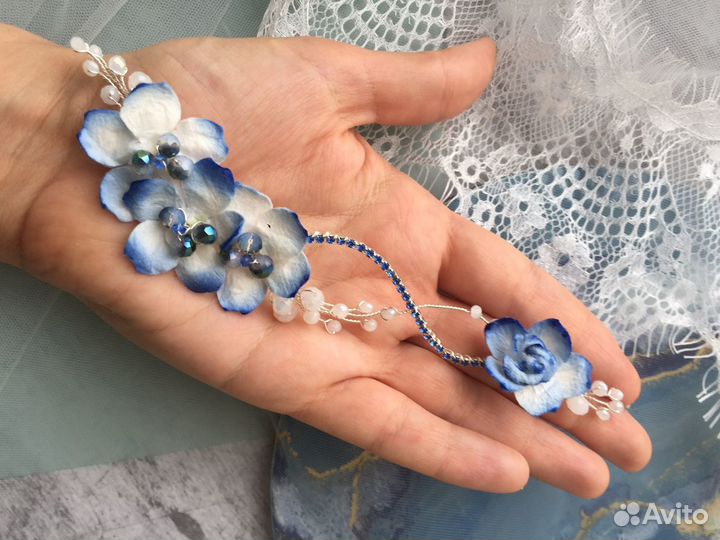 Веточка, гребень в прическу на выпускной, свадьбу