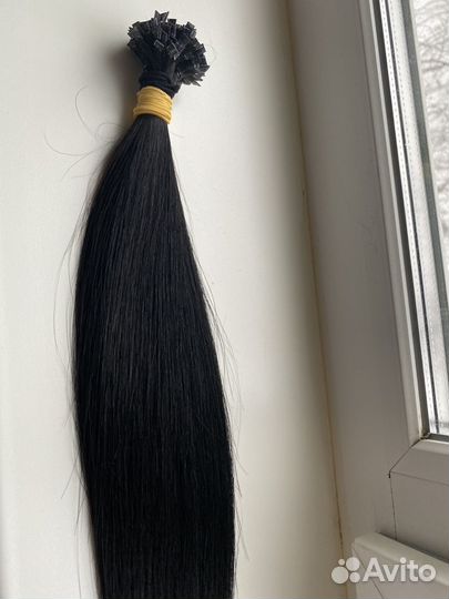 Волосы для наращивания черные 40 см