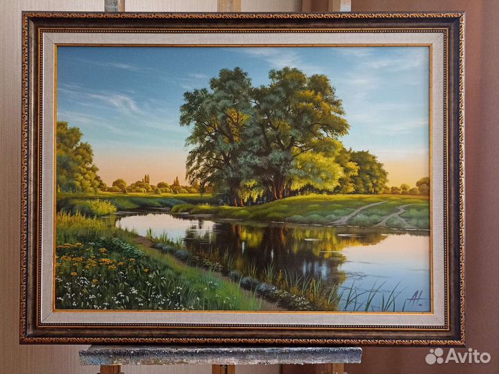 Картина маслом на холсте пейзаж, природа