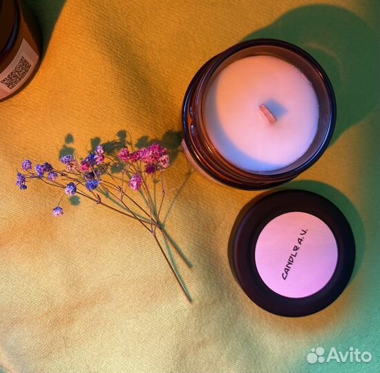 Свеча ручной работы в банке 100 мл