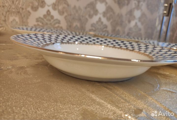 Столовые тарелки Кобальтовая сетка.Лфз