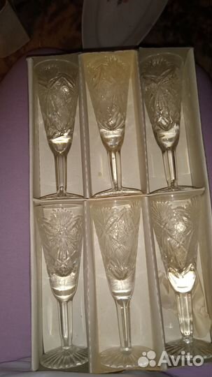 Фужеры, рюмки хрустальные