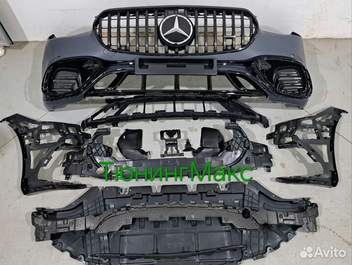 Передний бампер 63 AMG Mercedes S-klass W223 Black