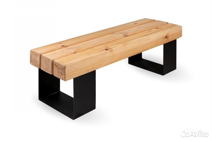 Скамейка садовая из бруса 100х100