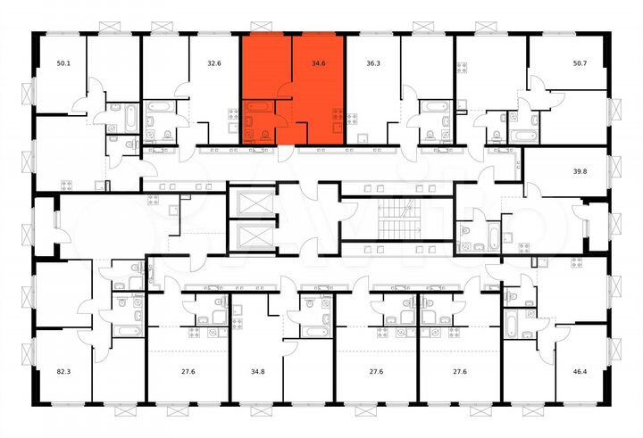 1-к. квартира, 34,6 м², 4/15 эт.