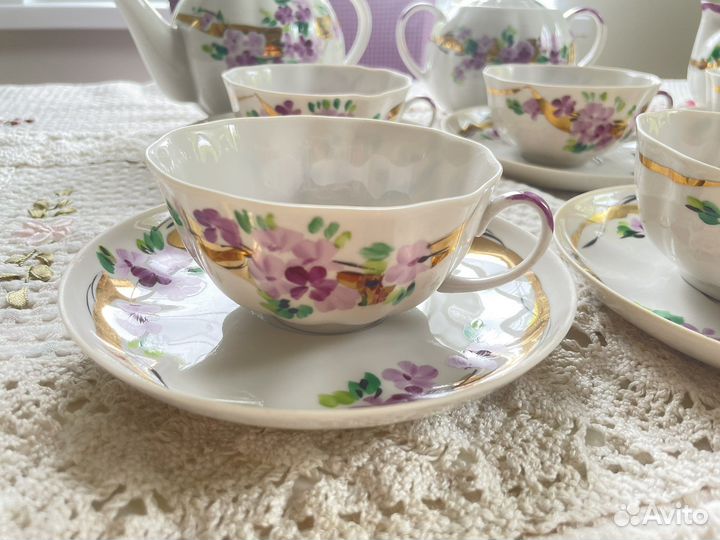 Дулевский фарфор чайный сервиз дулево
