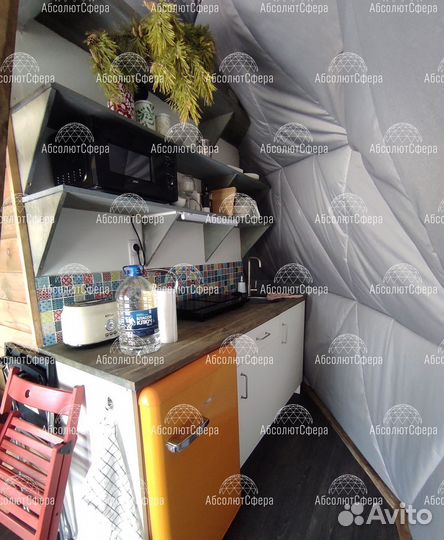 Шатер для глэмпинга Геокупол утепленный Сфера Юрта