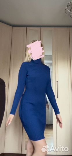 Платье лапша синее