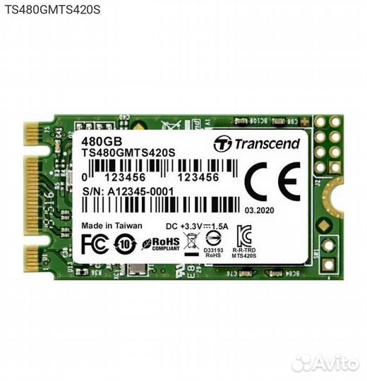 Диск SSD Transcend MTS420S M.2 2242 480GB SATA III