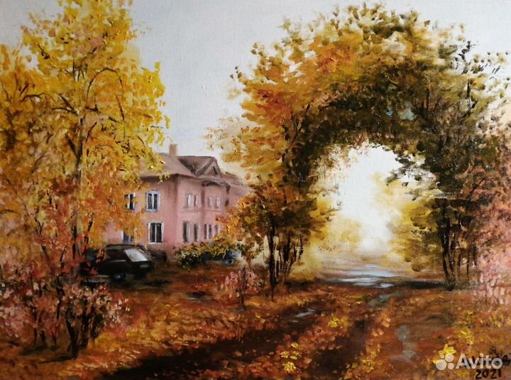 Картины маслом. Осенние пейзажи, цветы