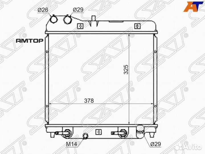 SAT SG-HD00013 Радиатор Honda Fit 01-07 / Jazz 02