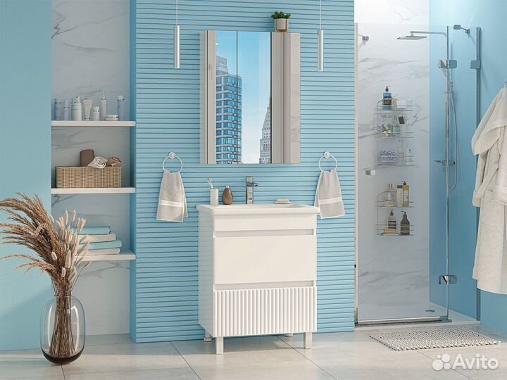 Тумба под раковину Misty Мира 62 напольная белый П-Мир-01065-012Я