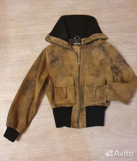 Демисезонная замшевая варёнка куртка винтаж