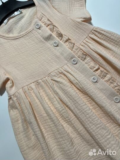 Муслиновое новое платье 92 см